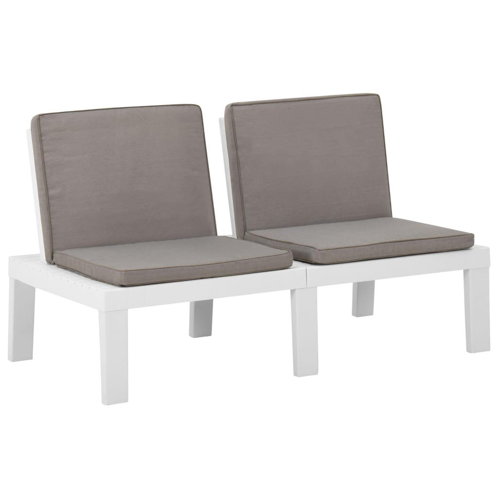 vidaXL Garten-Lounge-Bank Weiß 65x70x65 cm