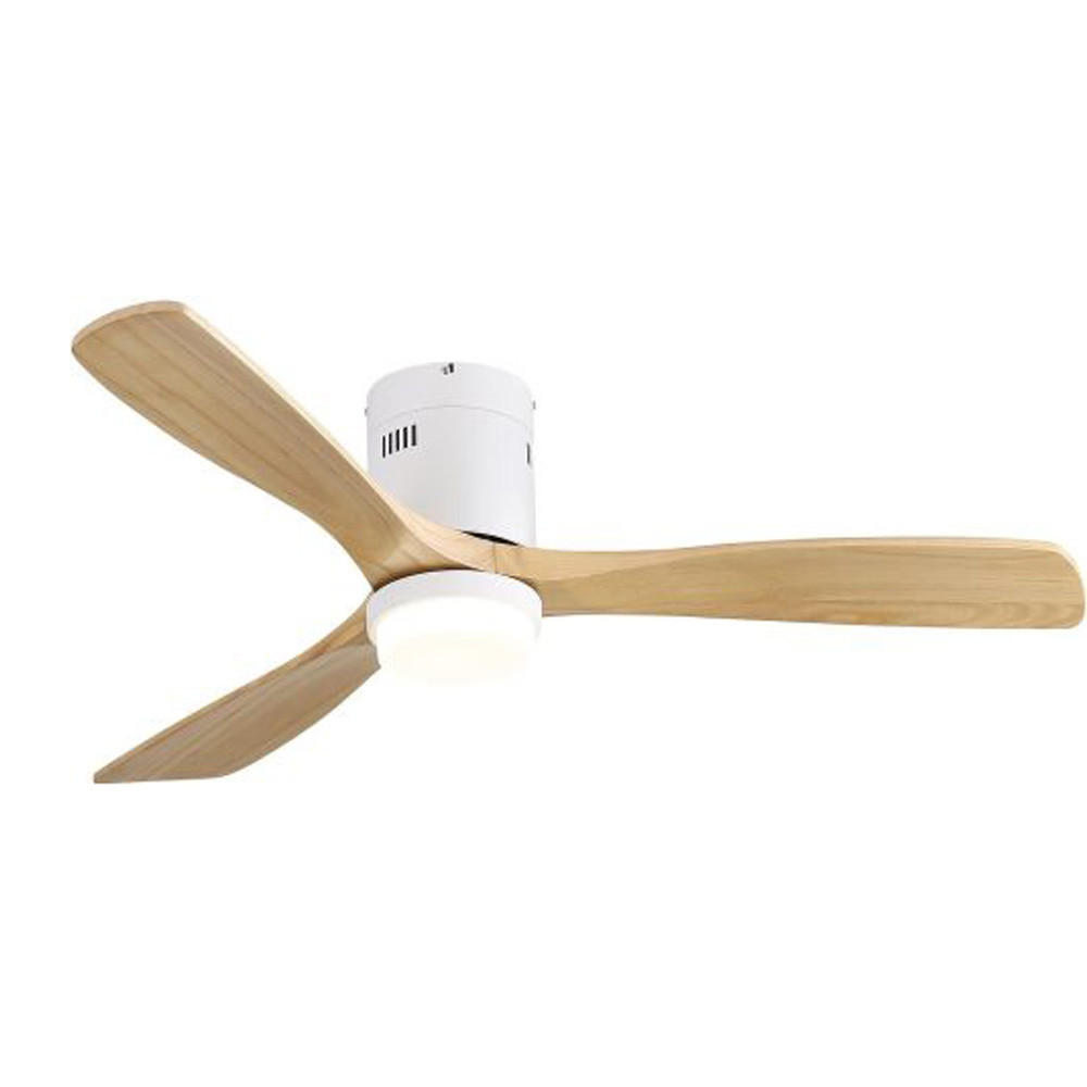 DECKENVENTILATOR DE-16289 52 Zoll mit 3 Massivholz-Flügeln Mattweiß - Weiß, Holz/Metall (132/132/30cm) - ComfortXL