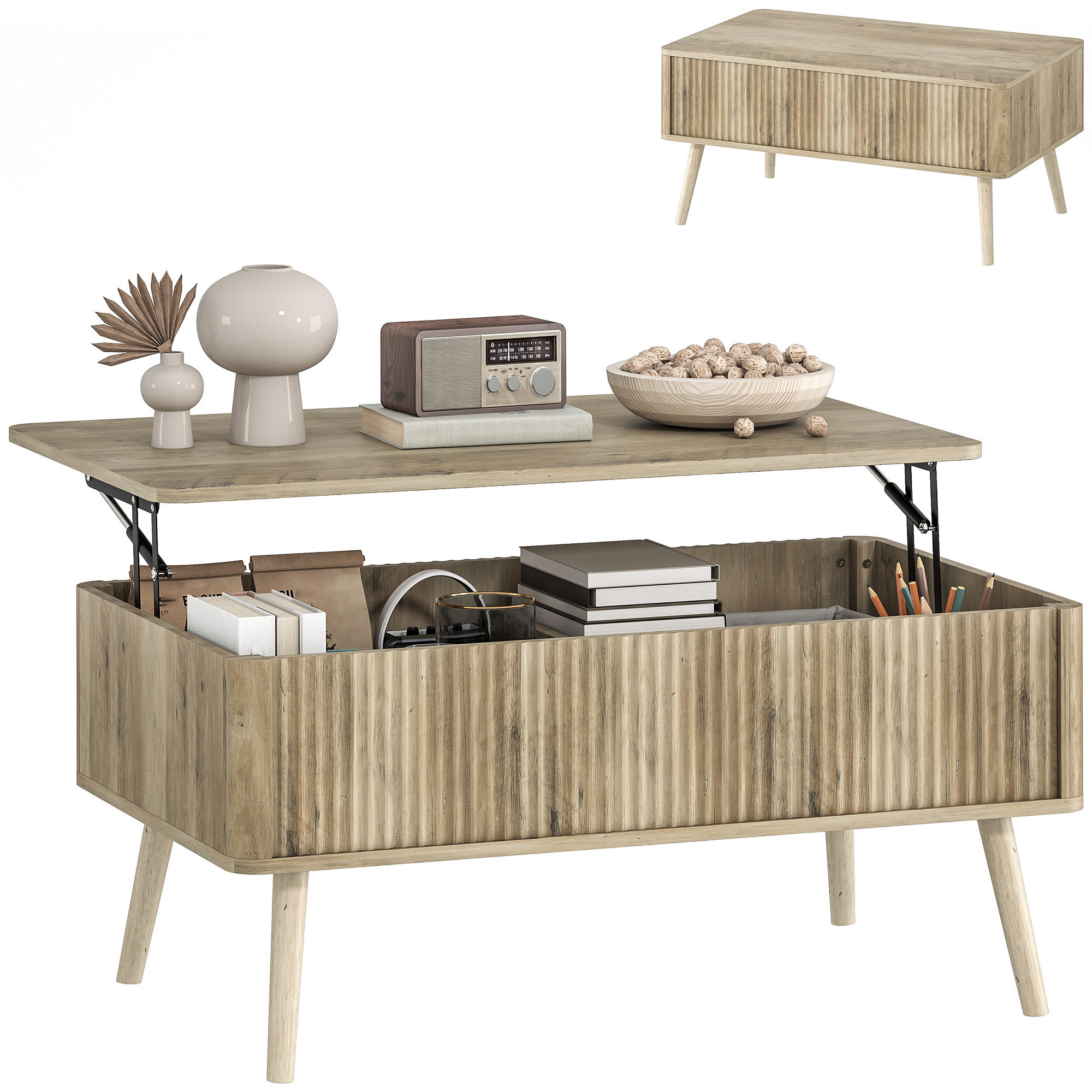 COUCHTISCH Beige 1 Stück - Beige, Kunststoff (91/56/43cm) - GiPP
