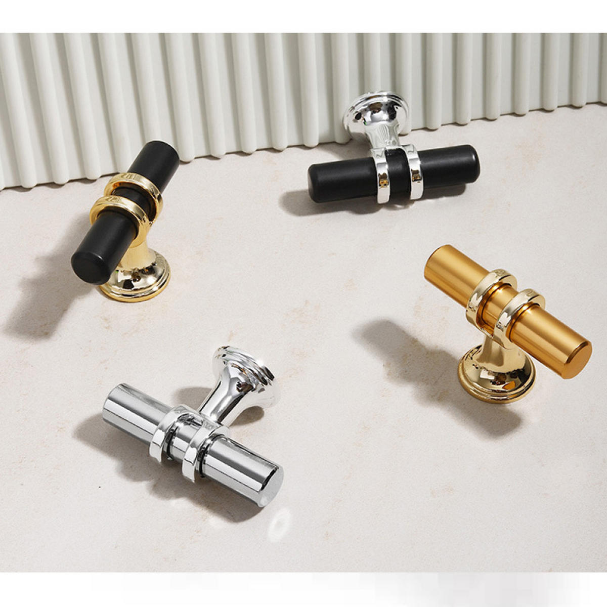 SCHRANKKNOPF 10er-Set - Goldfarben, Metall (2.1/2.1/5.3cm)