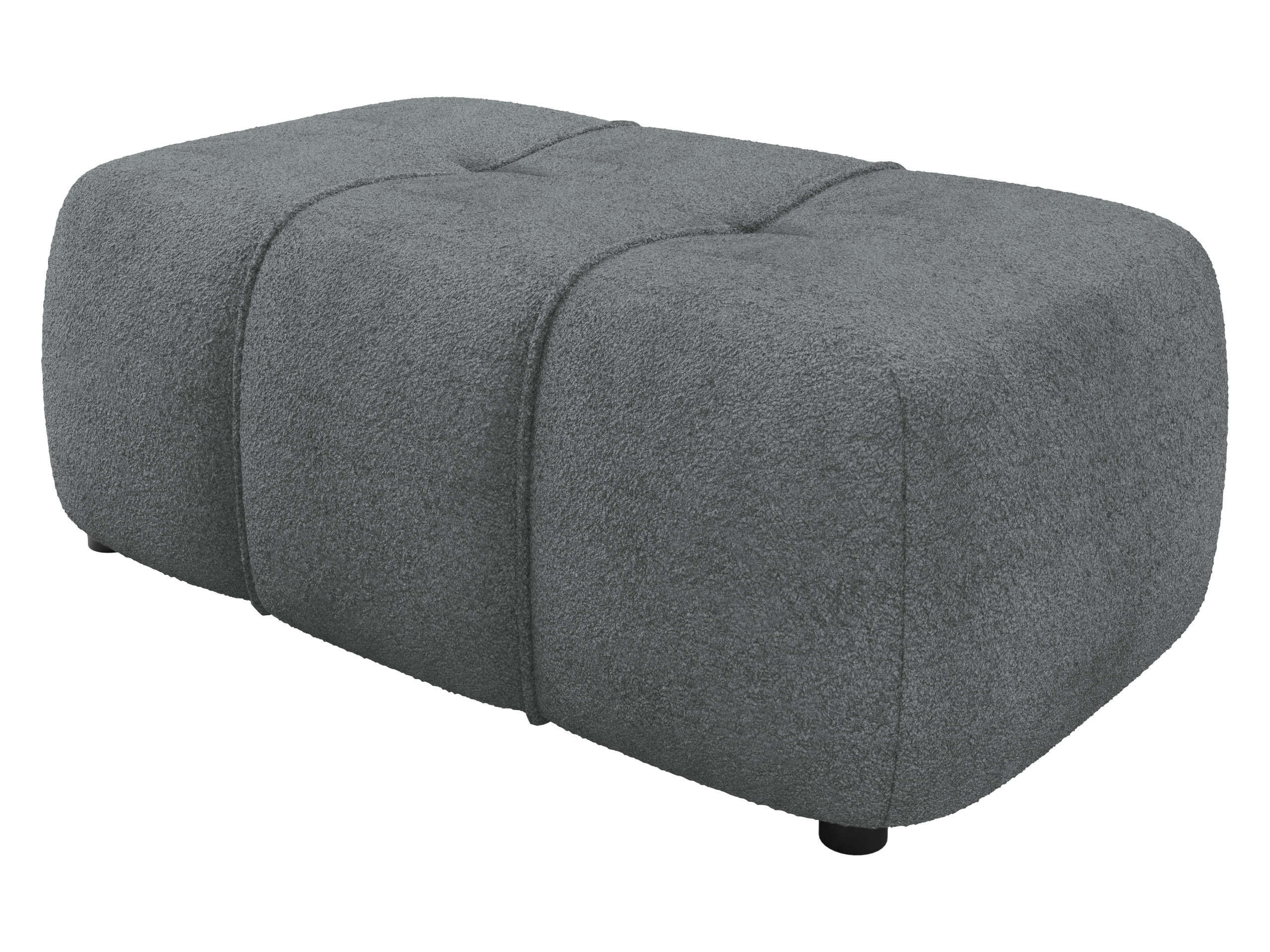 POLSTERHOCKER Furyn Boucle - Dunkelgrau/Schwarz, Holzwerkstoff/Kunststoff (93/38/62cm) - MIRJAN24