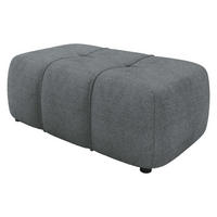 POLSTERHOCKER Furyn Boucle - Dunkelgrau/Schwarz, Holzwerkstoff/Kunststoff (93/38/62cm) - MIRJAN24