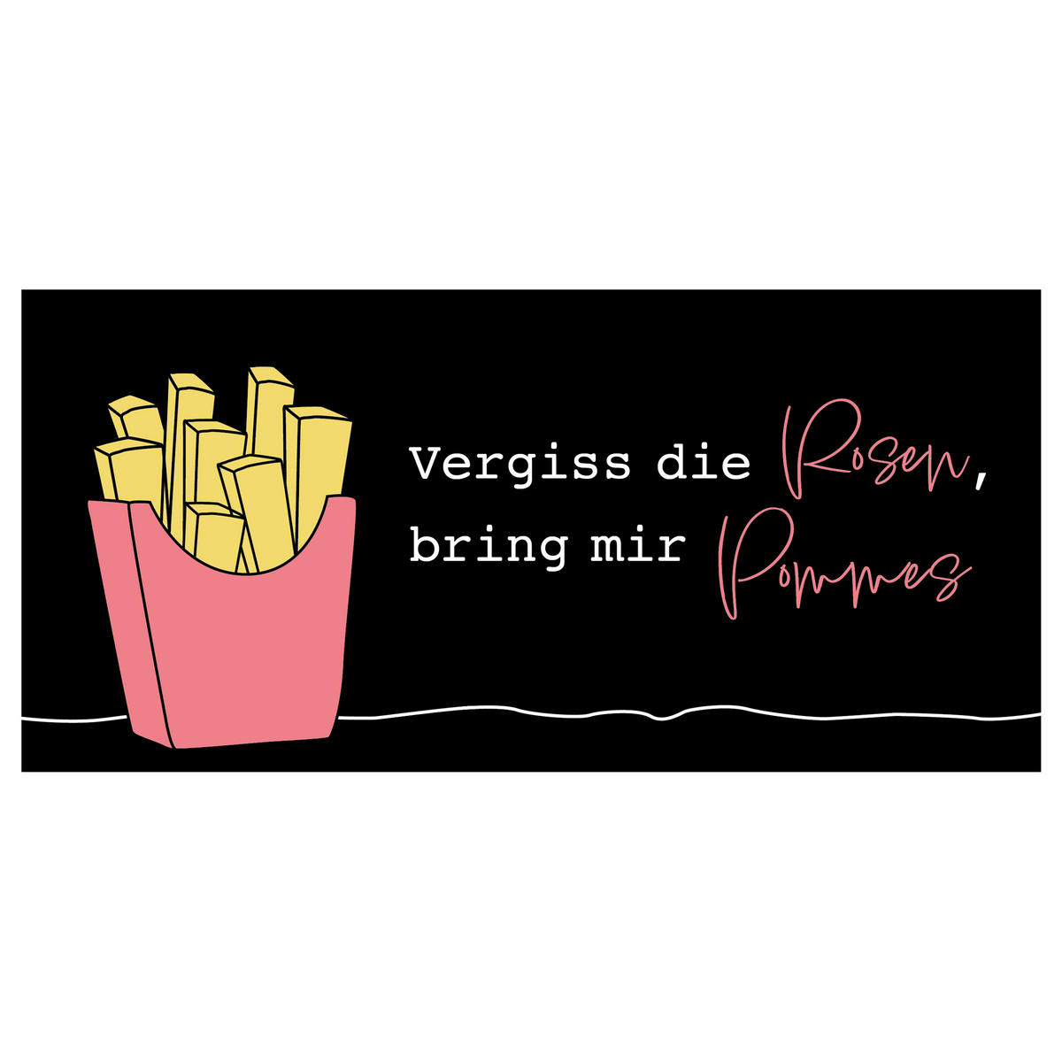 KAFFEEBECHER Vergiss die Rosen, bring mir Pommes Schwarz 320 ml - Schwarz, Keramik (0.32L) - United Labels