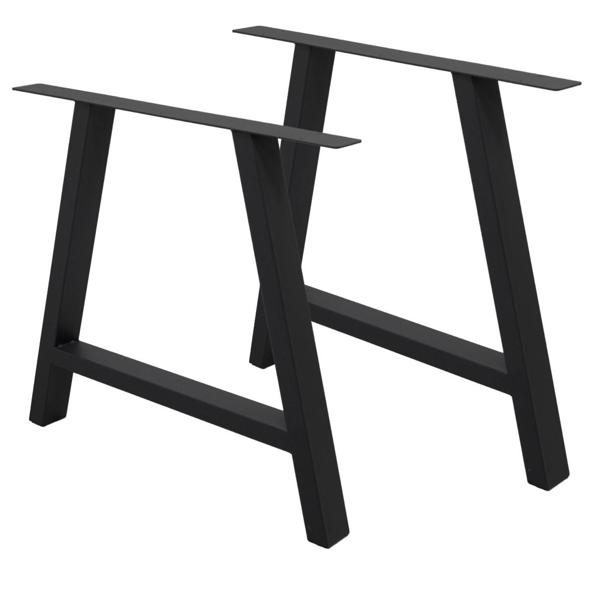 TISCHBEINE 2er Set 70 x 72 cm Schwarz A-Form - Schwarz, Metall (72/8/70cm) - ECD-Germany