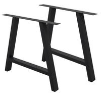 TISCHBEINE 2er Set 70 x 72 cm Schwarz A-Form - Schwarz, Metall (72/8/70cm) - ECD-Germany