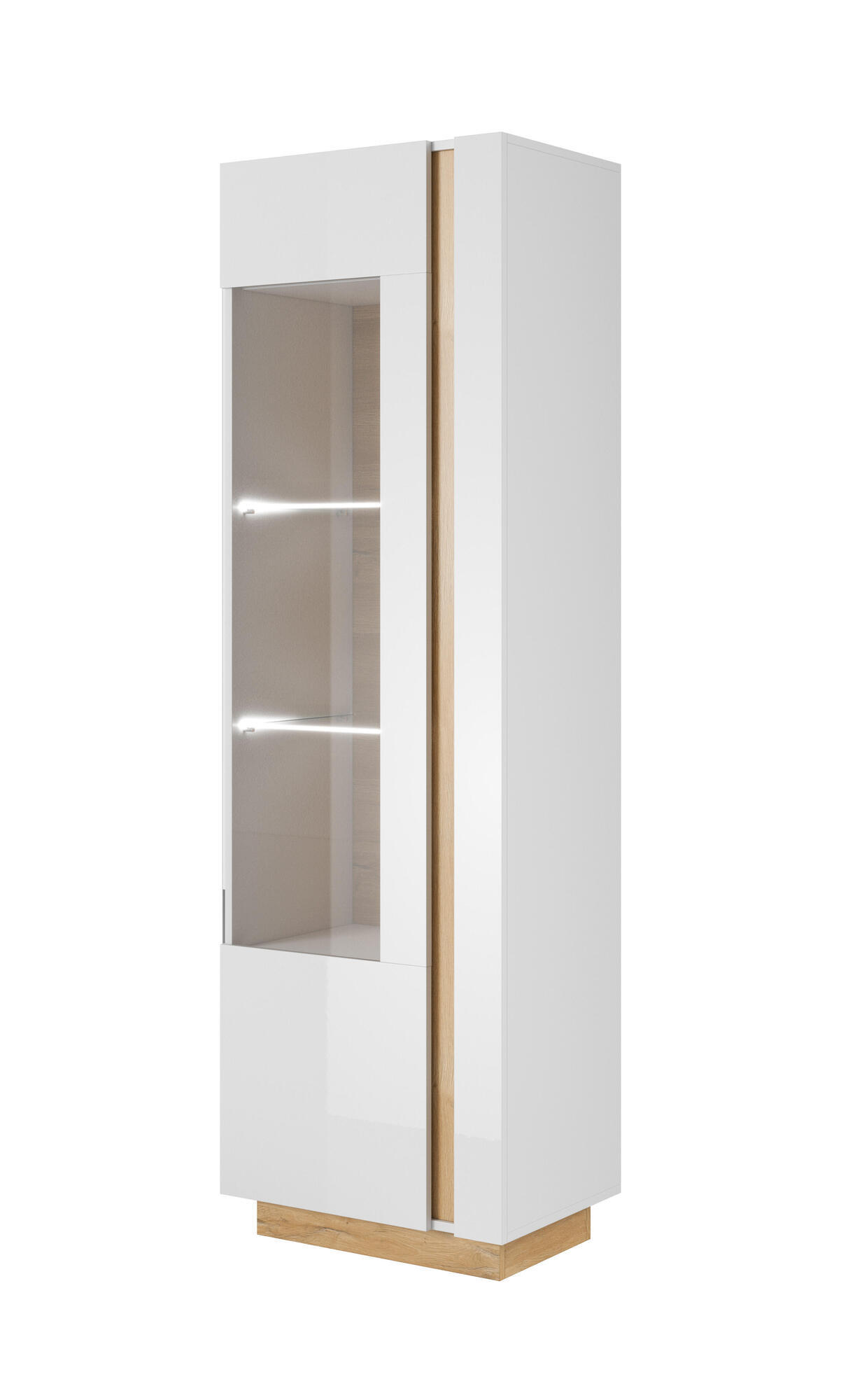 VITRINE ARCADE Weiß 60x40x194 cm - Weiß, Holzwerkstoff (60/194/40cm) - FURNLUX