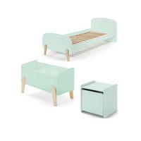 KINDERZIMMER Set Karilynn 3 Massivholz+MDF mintgrün - Grün, Holz (230/73/130cm) - 58aufmkessel