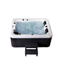 OUTDOOR WHIRLPOOL BEACH - Ausstattung: Mit Treppe und Thermoabdeckung - Anthrazit, Kunststoff (210/83/155cm) - Home Deluxe