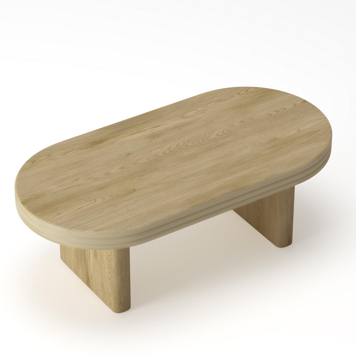 COUCHTISCH 120/60/41,5 cm mit ovaler Tischplatte und Holzoptik, Natur - Naturfarben, Holzwerkstoff (120/60/41.5cm) - Redom