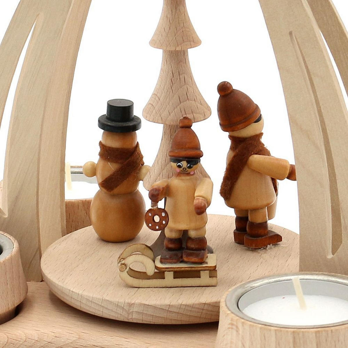 TISCH-PYRAMIDE Winterfütterung 14/18/24 cm - Multicolor, Holz (0.1/24/0.1cm) - Dekoteam24