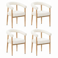 STUHL 4er-Set gepolstert Metallgestell White - Weiß, Holz (40.5/78/48.6cm) - Meubliv