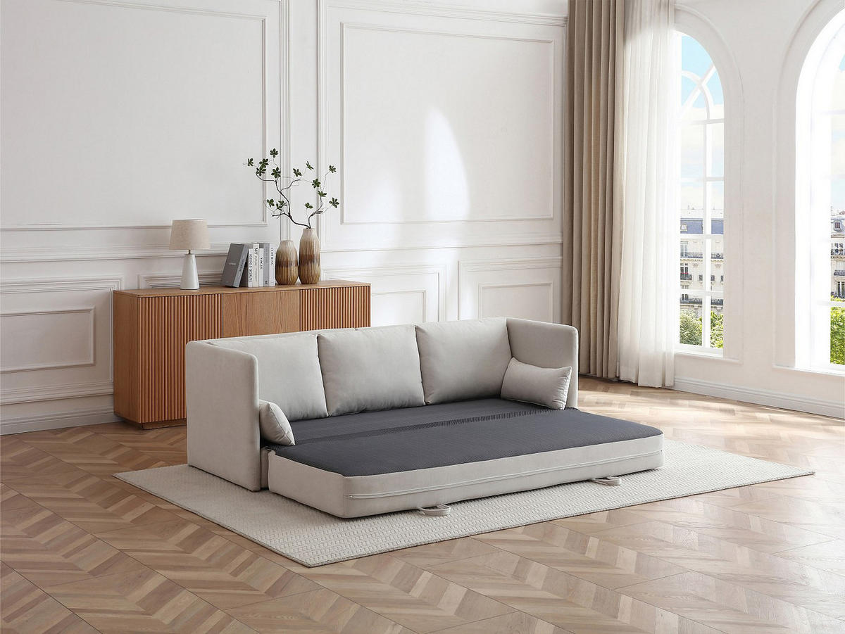 SCHLAFSOFA - 3 Personen - Stoff - Beige - - Beige, Textil (204/84/82cm) - Vente-Unique