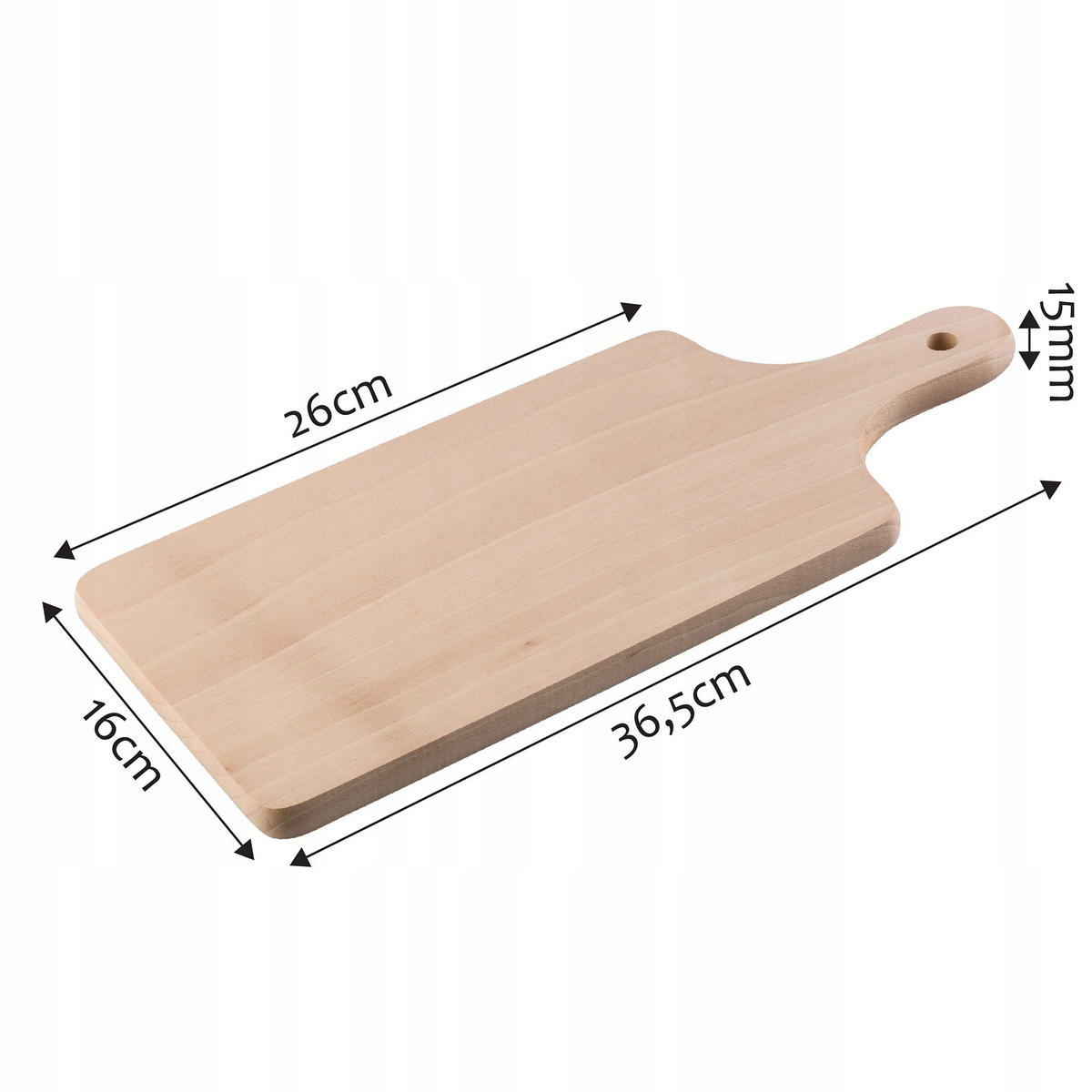 KADAX Küchenschneidebrett aus Holz, 26 x 16 cm - Naturfarben, Holz (36.4/16cm) - KADAX