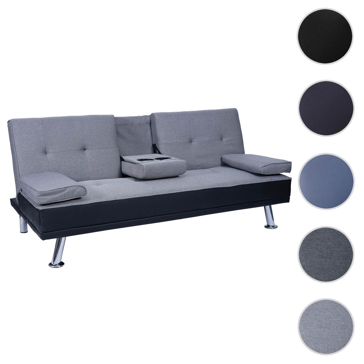 3-SITZER-SOFA Schwarz - Schwarz, Textil (166/77/81cm) - MCW