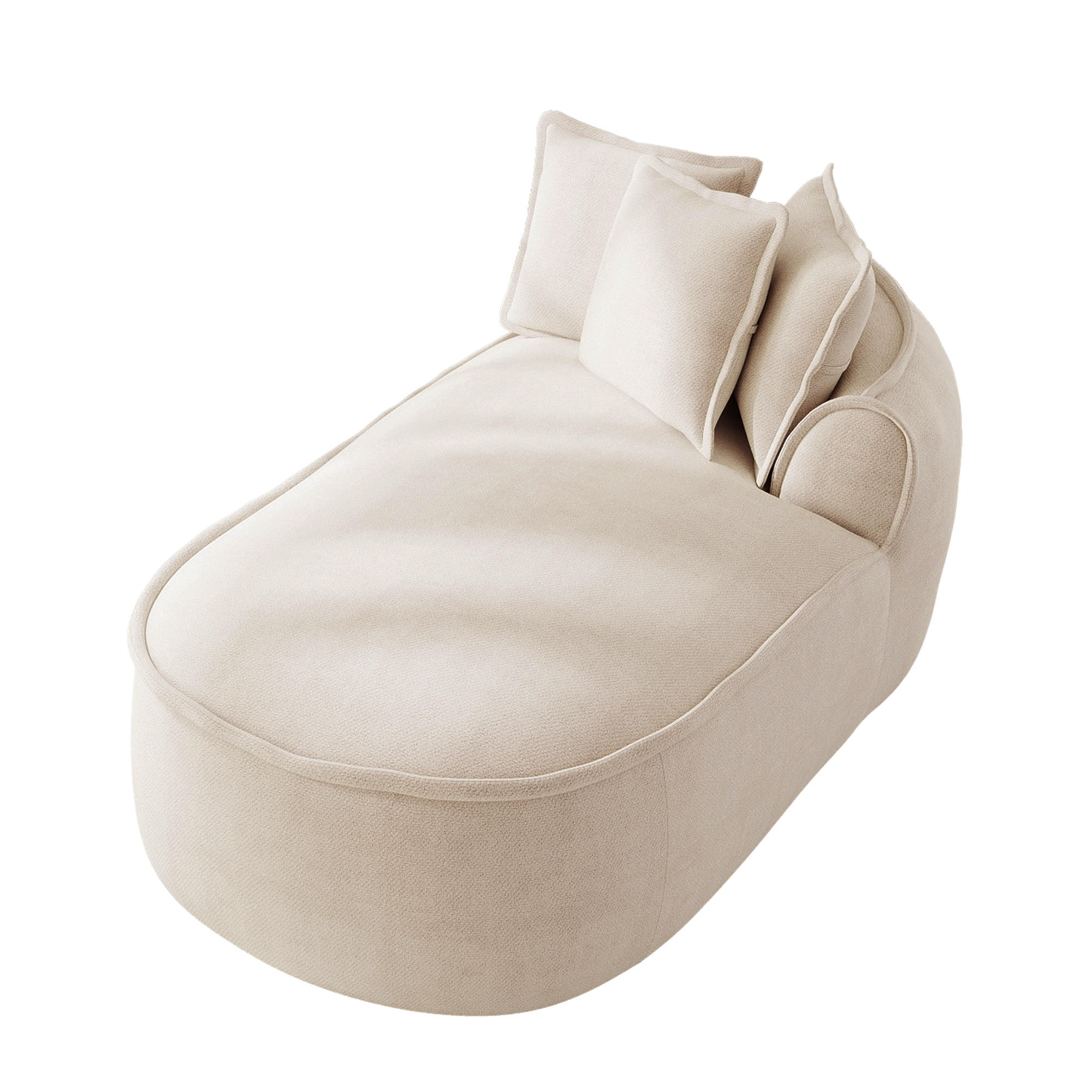 RÉCAMIERE rechte Chaiselongue mit Kissen, DE-42643, Helltaupe - Taupe, Textil (164/67/92cm) - ComfortXL
