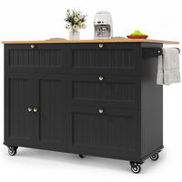 KÜCHENINSEL Schwarz 130/70/88 cm - Schwarz, Holzwerkstoff (70/88/133cm) - Urban Meuble