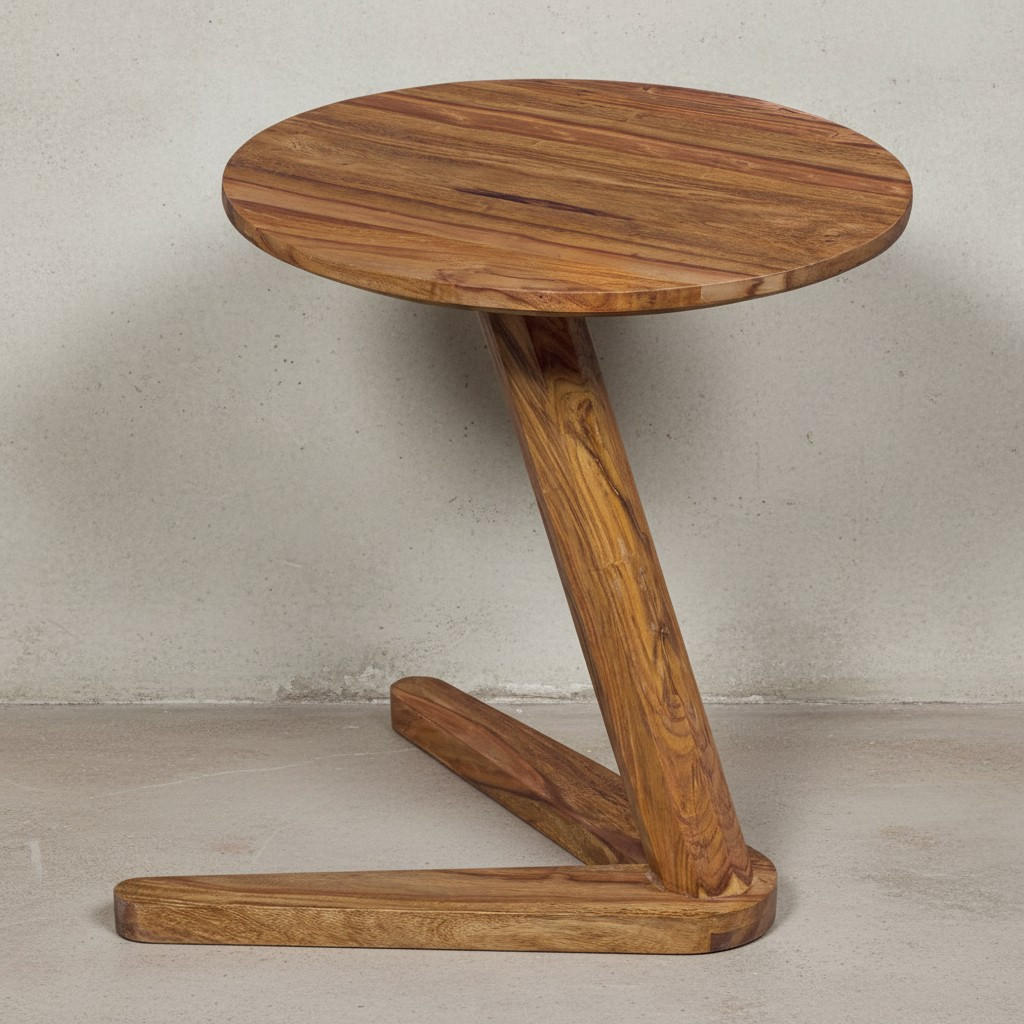 BEISTELLTISCH – Rund Massivholz 50 cm Höhe - Braun, Holz (45/45/50cm) - KADIMA DESIGN