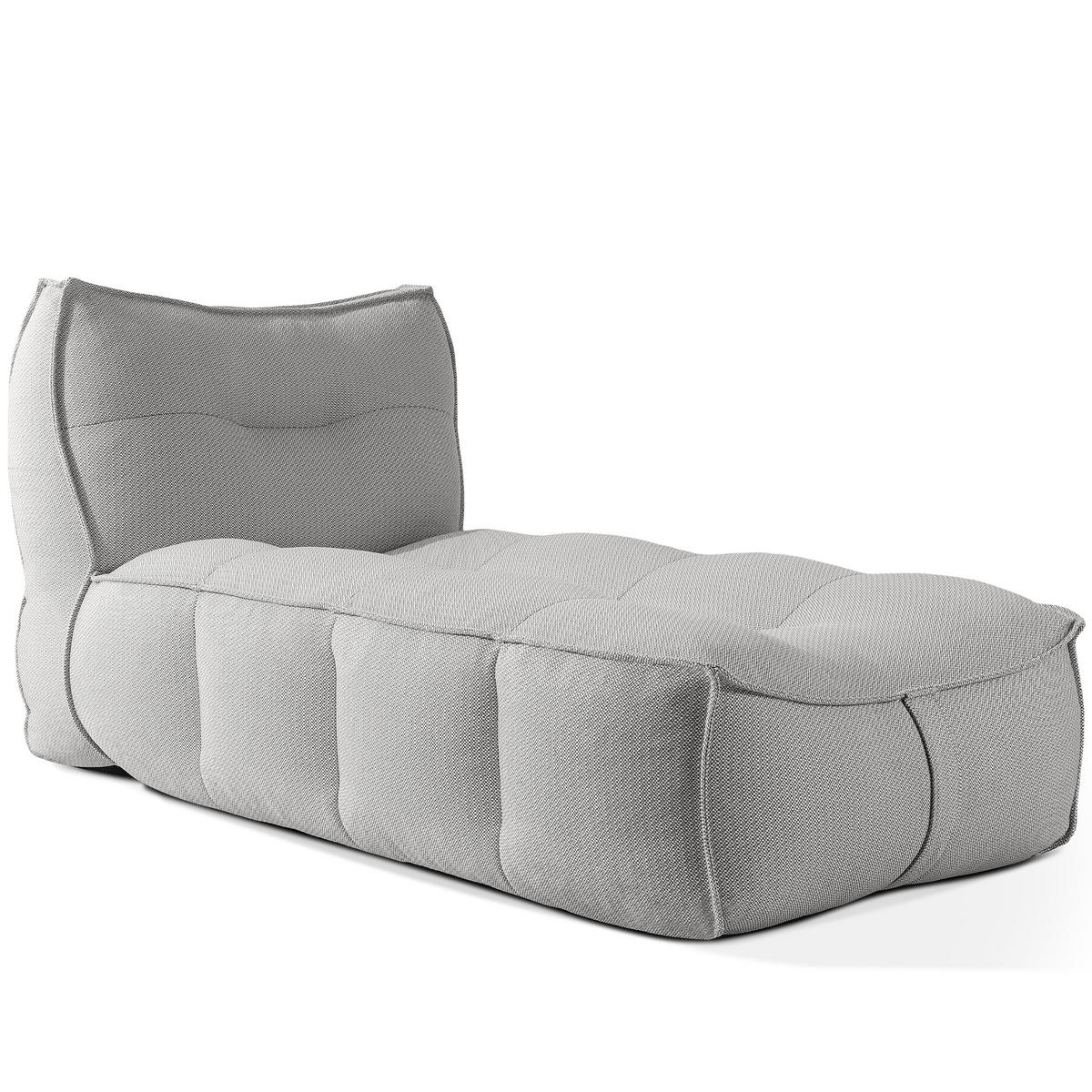GARTENLIEGE LOVIA Sonnenliege, Dunkelgrau/Weiß - Dunkelgrau, Textil (90/82/174cm) - KONSIMO®