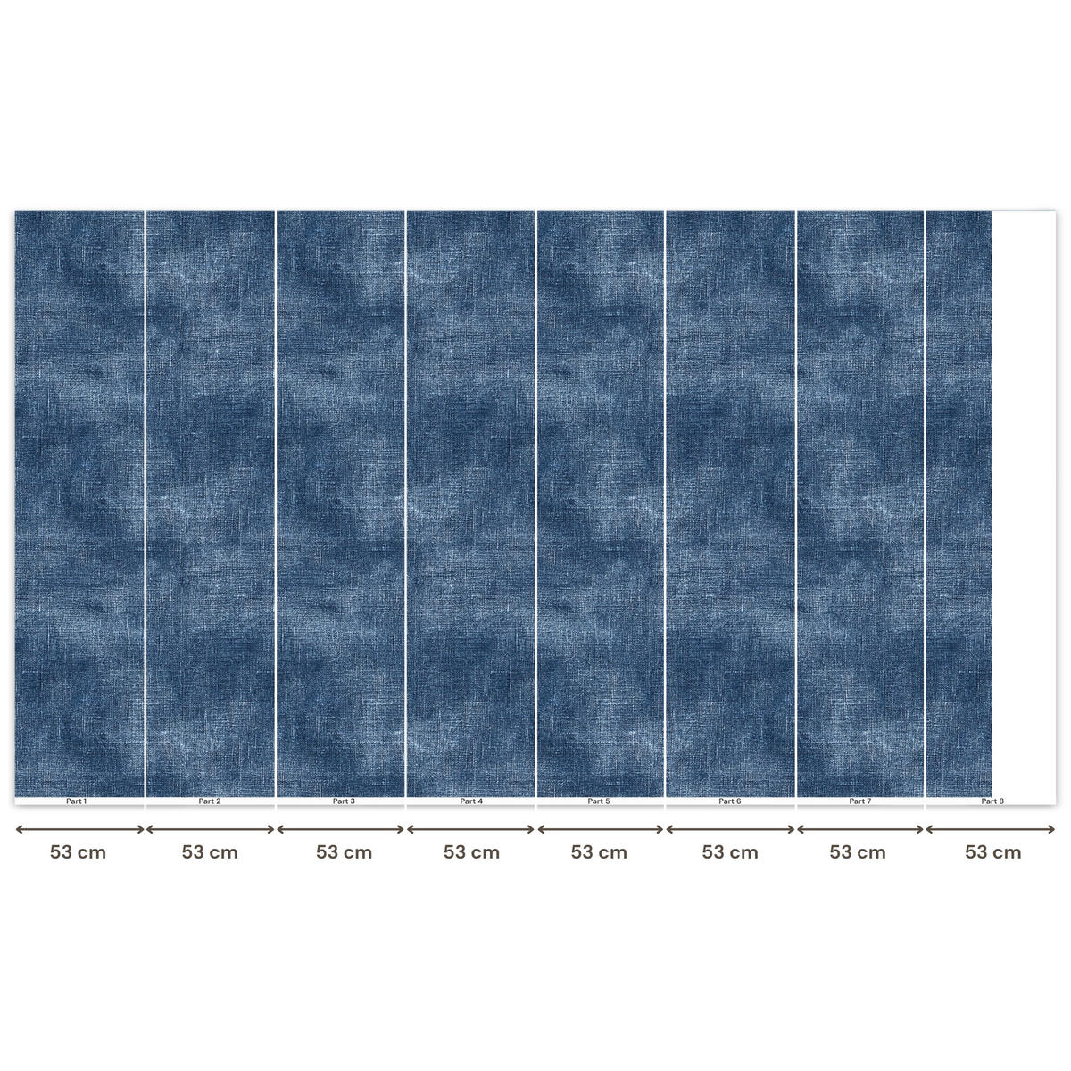 TAPETE - Leinen - Textur - Muster - Denim - Rustikal - 400x240 cm - Blau, Papier (400/240cm) - OnlyWow