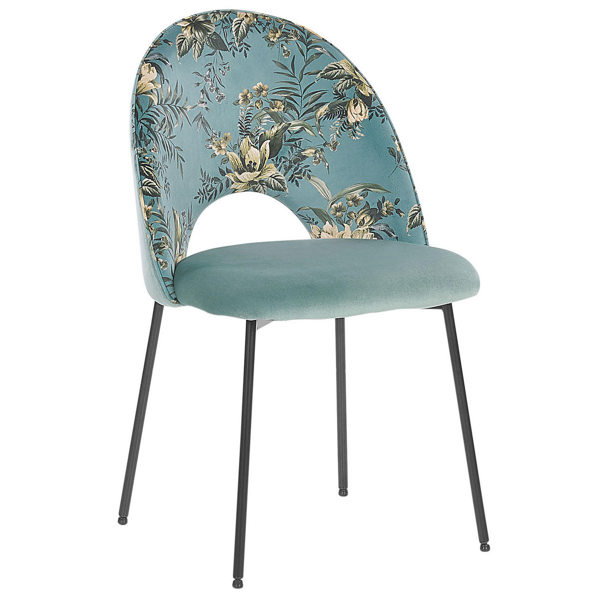 ESSZIMMERSTUHL 2er-Set Samtstoff Grün Covelo - Grün, Textil/Metall (46/84/45cm) - Beliani