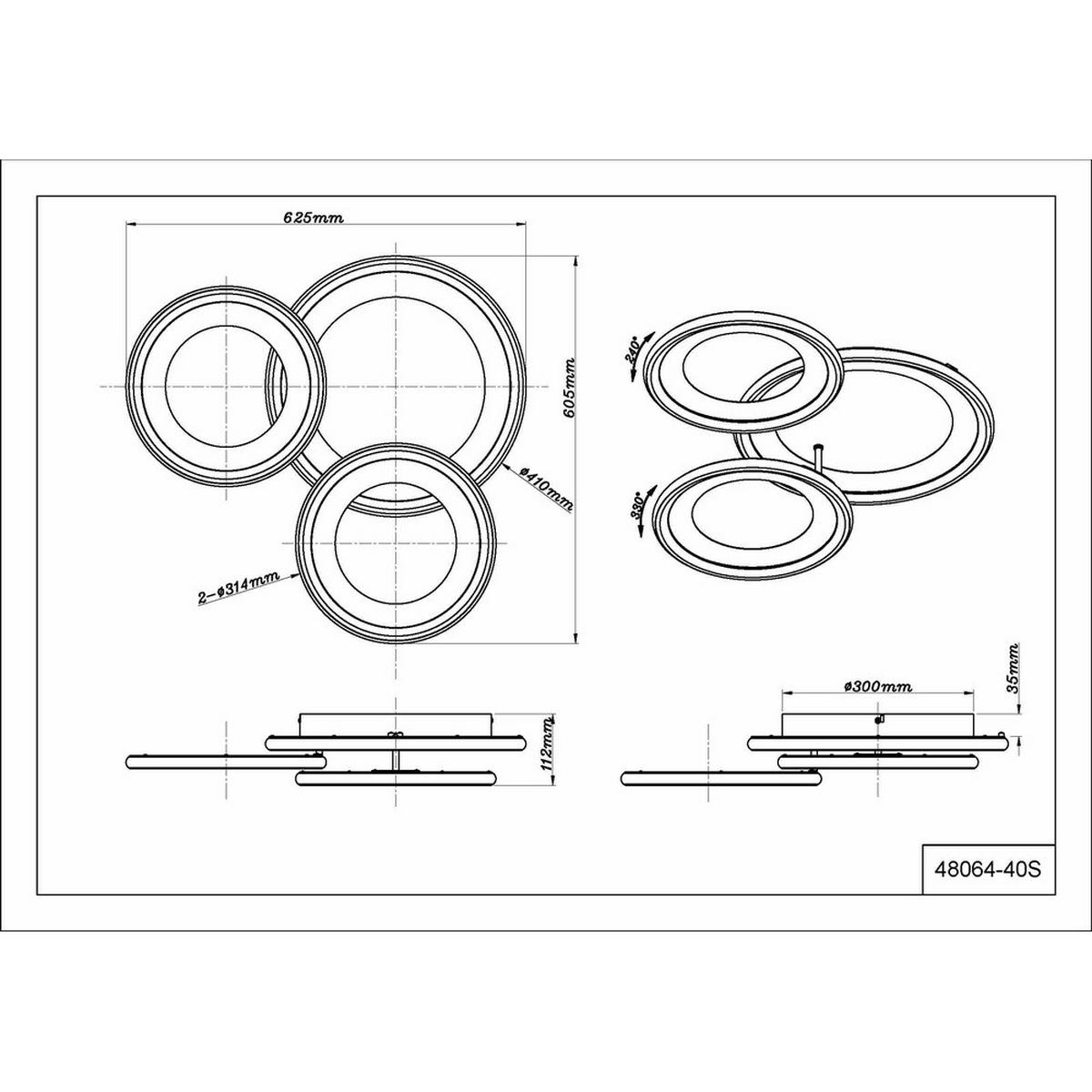 LED DECKENLEUCHTE Glitra Metall sandfarben - Bernsteinfarben, Metall (62.5/60.5/11cm) - Globo Lighting