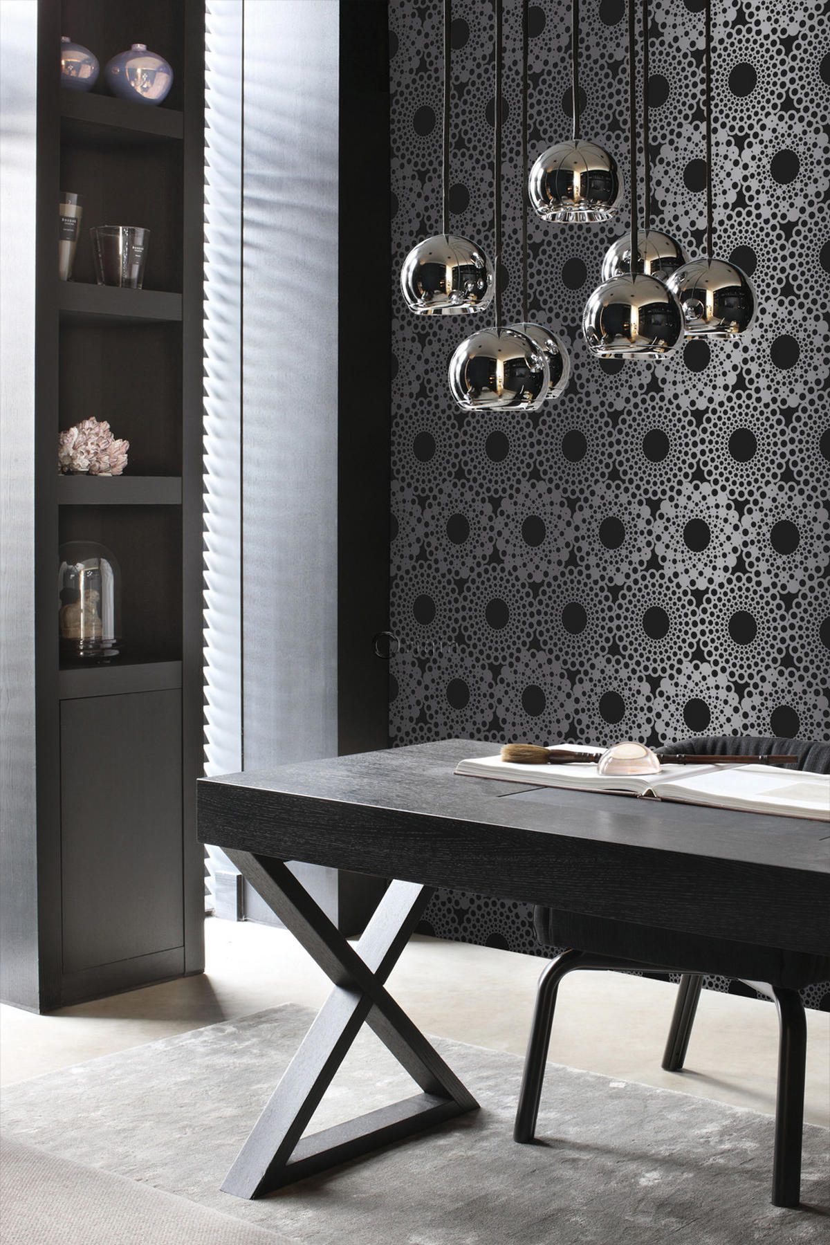 TAPETE grafische Form 53 cm x 10.05 m - Schwarz, Papier (53/1000cm) - Origin Wallcoverings