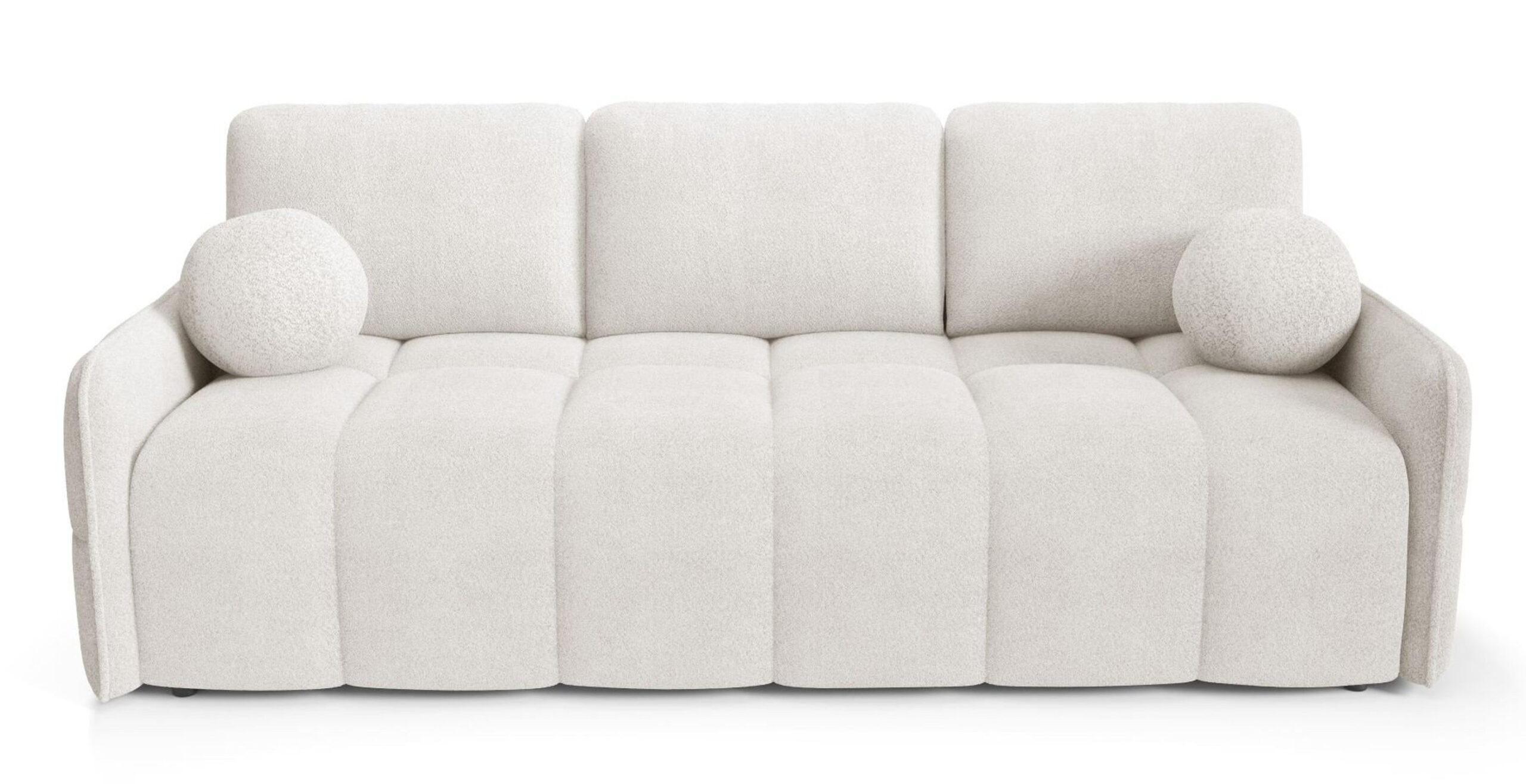SCHLAFSOFA EMILI, Sofa mit Schlaffunktion und Bettkasten, Farbe: Weiß, Bouclé-Stoff - Weiß, Textil (212/95/90cm) - Sepro Meble