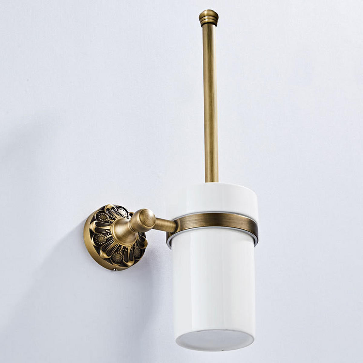 TOILETTENBÜRSTENHALTER – Vintage-Gold (16 x 10,5 x 36 cm) - Goldfarben, Metall (17/36.5/10.5cm)