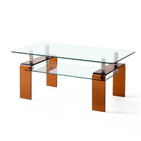 COUCHTISCH 2-stufig 100 x 55 x 45 cm Glas Metall Braun - Klar, Metall (100/55/45cm) - Meubliv