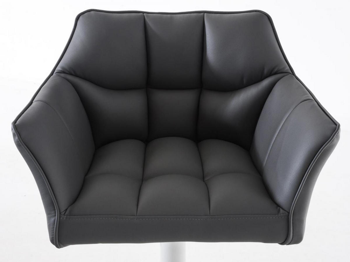 BARHOCKER 2er Set Lederlook Grau - Weiß/Grau, Textil/Metall (64/88/45cm) - CLP