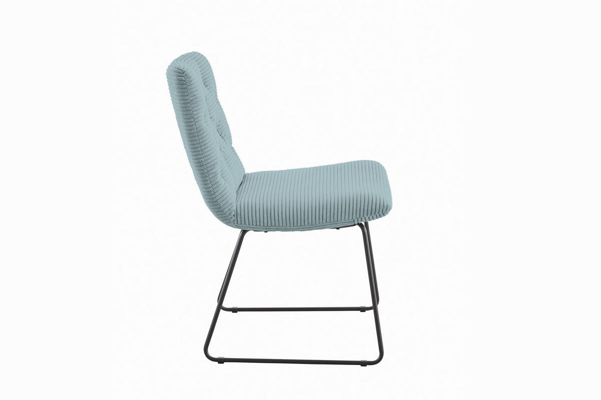 ESSZIMMERSTUHL NEW CHARME Hellblau Cord - Hellblau, Textil (52/87/66cm) - KAWOLA