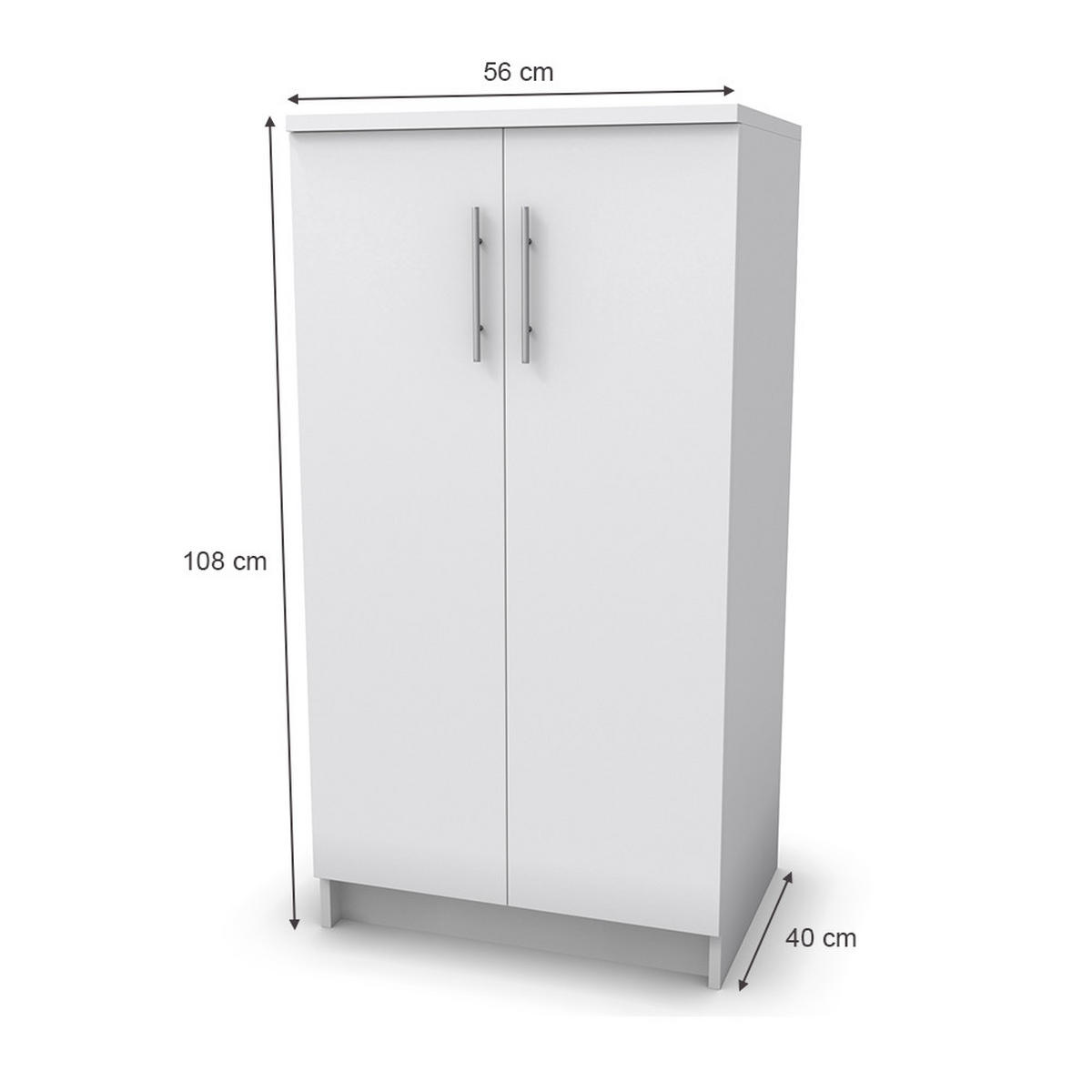 SCHUHSCHRANK Dalia Weiß 56 x 108 cm - Weiß, Holzwerkstoff (56/108/40cm) - Vicco