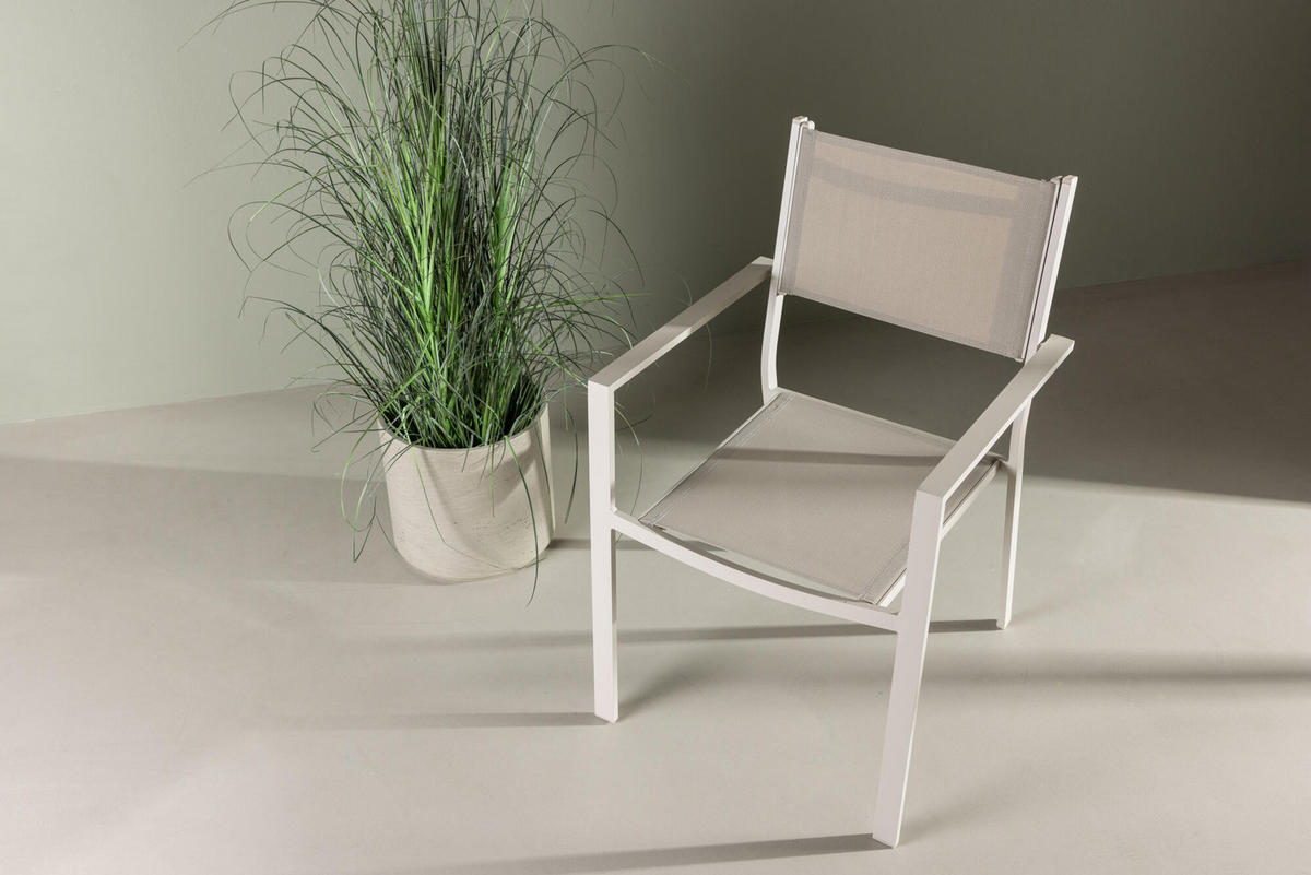 GARTENESSSTUHL COPACABANA Beige 57x61x88 cm - Beige, Metall (57/88/61cm) - FURNLUX