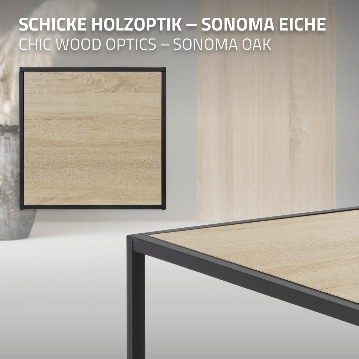 BEISTELLTISCH quadratisch Schwarz 40/40/40cm / 50/50/45cm 2er Set - Schwarz, Metall (40/40/40cm) - ML-DESIGN