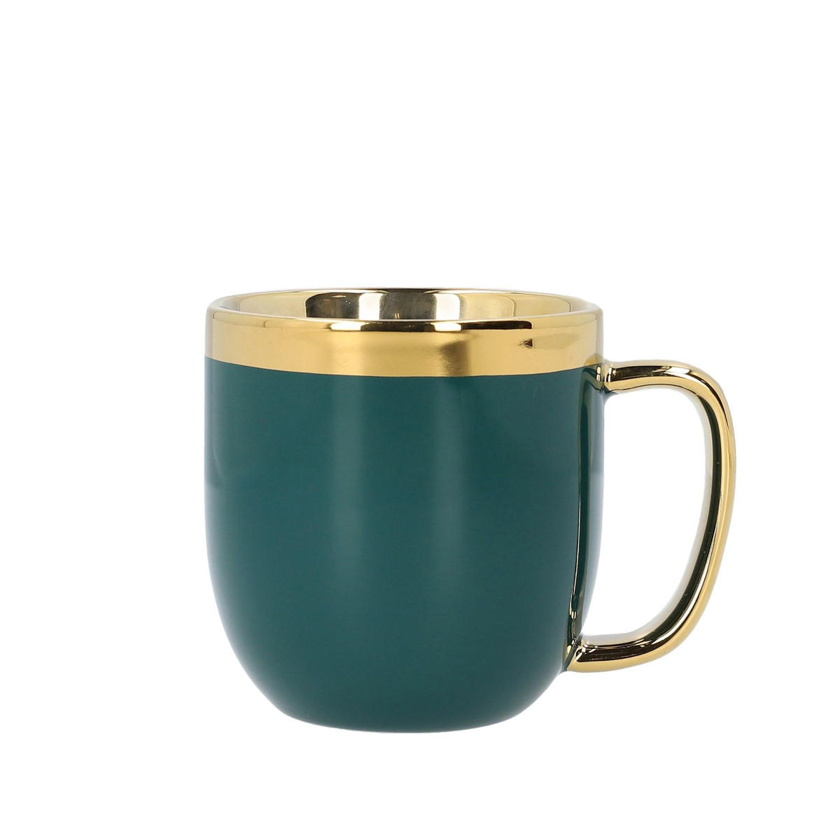 BECHER Sinnes Smaragd mit Löffel 0,28 l 6er-Set - Smaragdgrün, Keramik (0.28L) - Homla