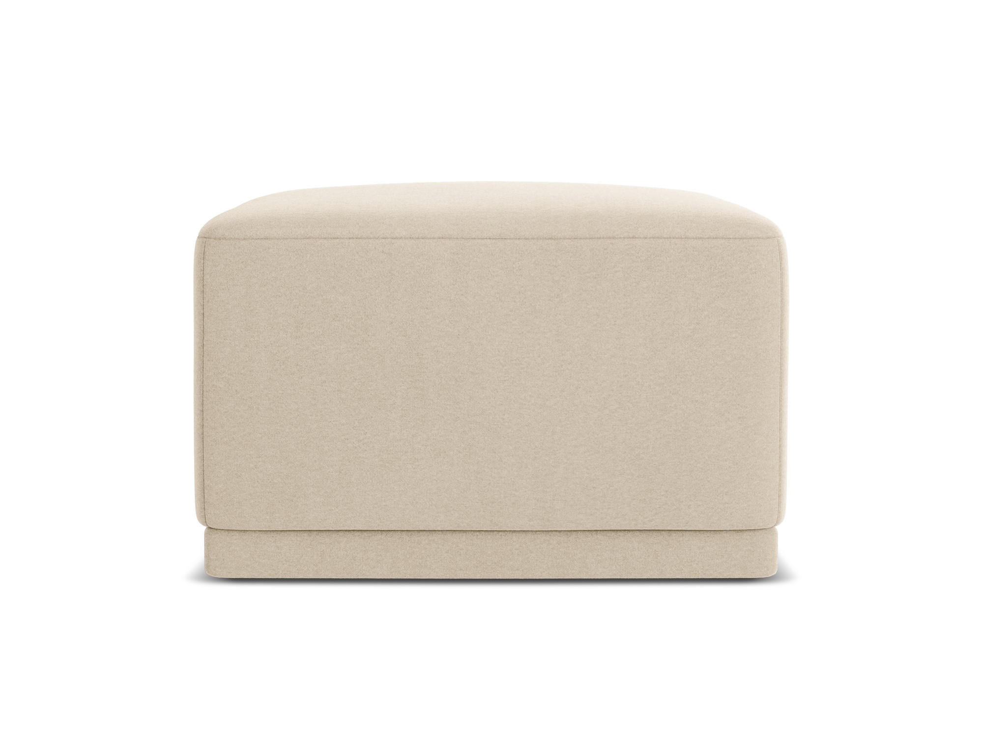 POUF Samt Stoff Beige - Beige/Creme, Kunststoff/Textil (65/40/65cm) - Makamii