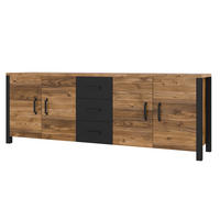 SIDEBOARD OLIVIERO 220/79/48 cm mit 3 Schubladen und 4 Türen Braun - Braun, Holzwerkstoff (220/79/48cm) - MASSENO
