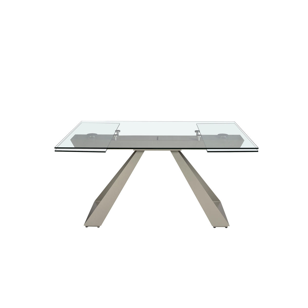 ESSTISCH Glass Taupe Grau 160/100/76 cm - Transparent/Goldfarben, Glas (100/160/76cm) - ANGEL CERDA