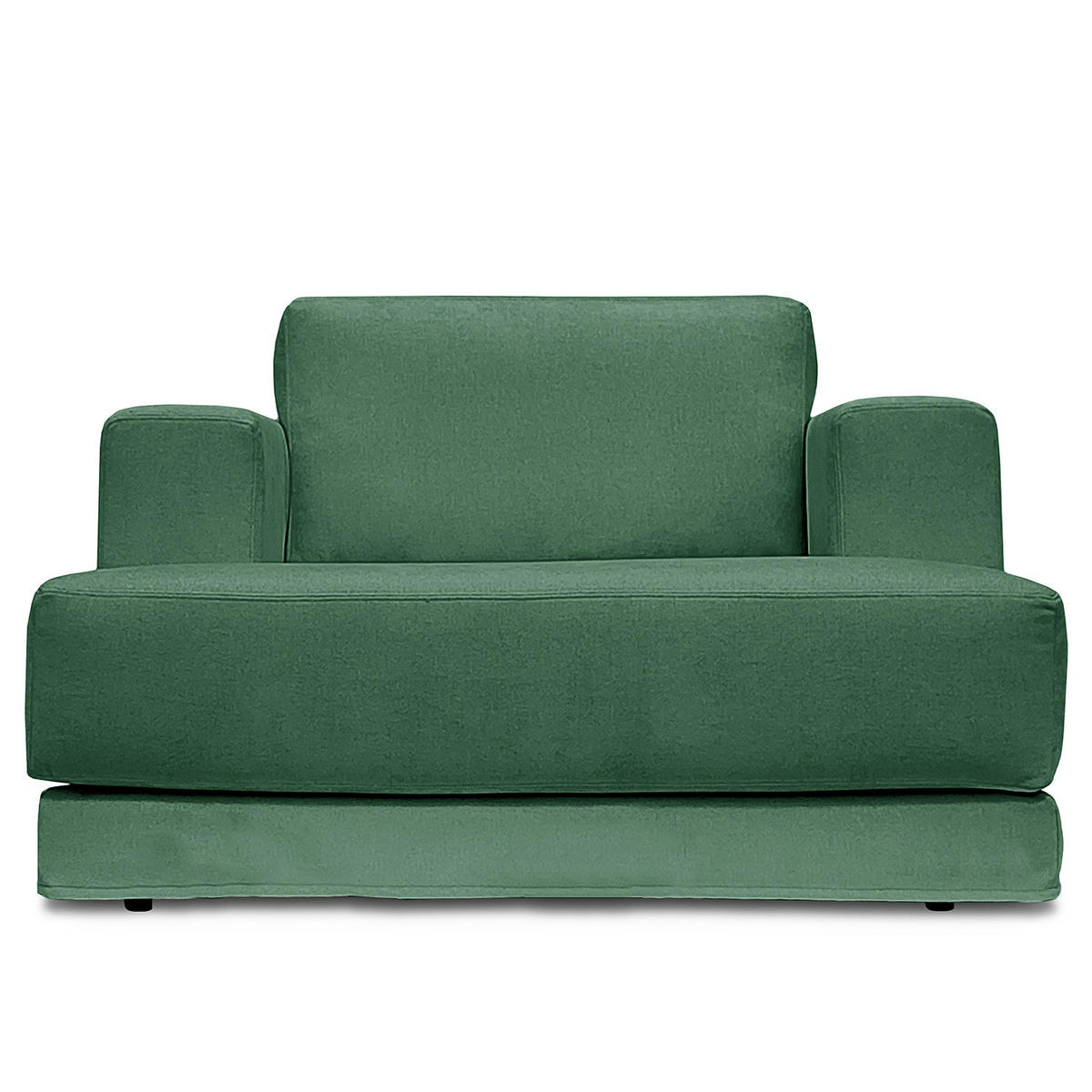 XXL-SESSEL mit Wechselbezug - Webstoff - Schwarz/Grün, Holz/Wellpappe (125/63/160cm) - home24