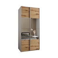 SCHWEBETÜRENSCHRANK 245,5/100/64 2-türig - Silberfarben/Eiche Artisan, Holz/Metall (100/245/64cm) - Abiks Möbel
