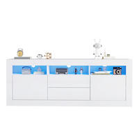 TV-ELEMENT mit LED-Beleuchtung 160 x 35 x 60 cm Hochglanz Weiß - Weiß, Holzwerkstoff (35/60/160cm) - Beauniv