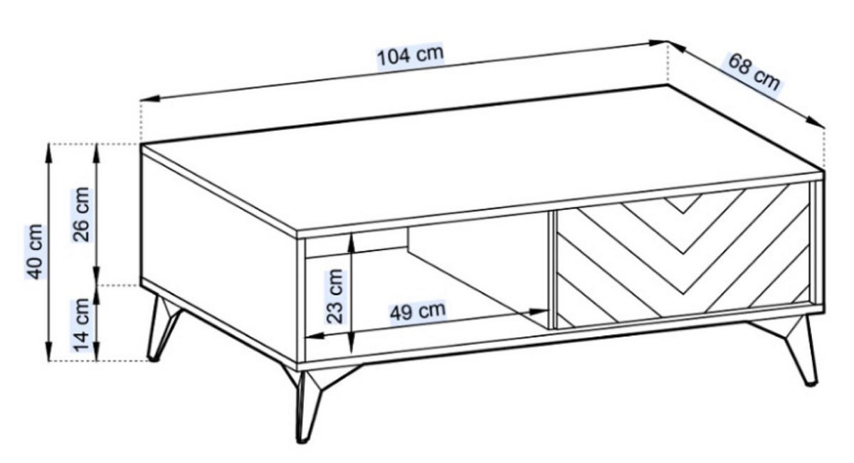 TISCH Braun DIAMO Modern Mit Regalen Mit Metallgestell - Multicolor, Holzwerkstoff (1/68/40cm) - Sepro Meble