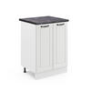 KÜCHENUNTERSCHRANK R-Line Weiß Landhaus 60 cm, AP Anthrazit - Creme/Weiß, Holzwerkstoff (60/81.6/60cm) - Vicco