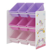 KINDERREGAL Muxía - Lila/Weiß, Holzwerkstoff/Kunststoff (62/60/26.5cm) - [en.casa]
