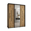 SCHWEBETÜRENSCHRANK 235,2/200/60 3-türig - Schwarz/Eiche Artisan, Holz/Metall (200/235/60cm) - Abiks Möbel