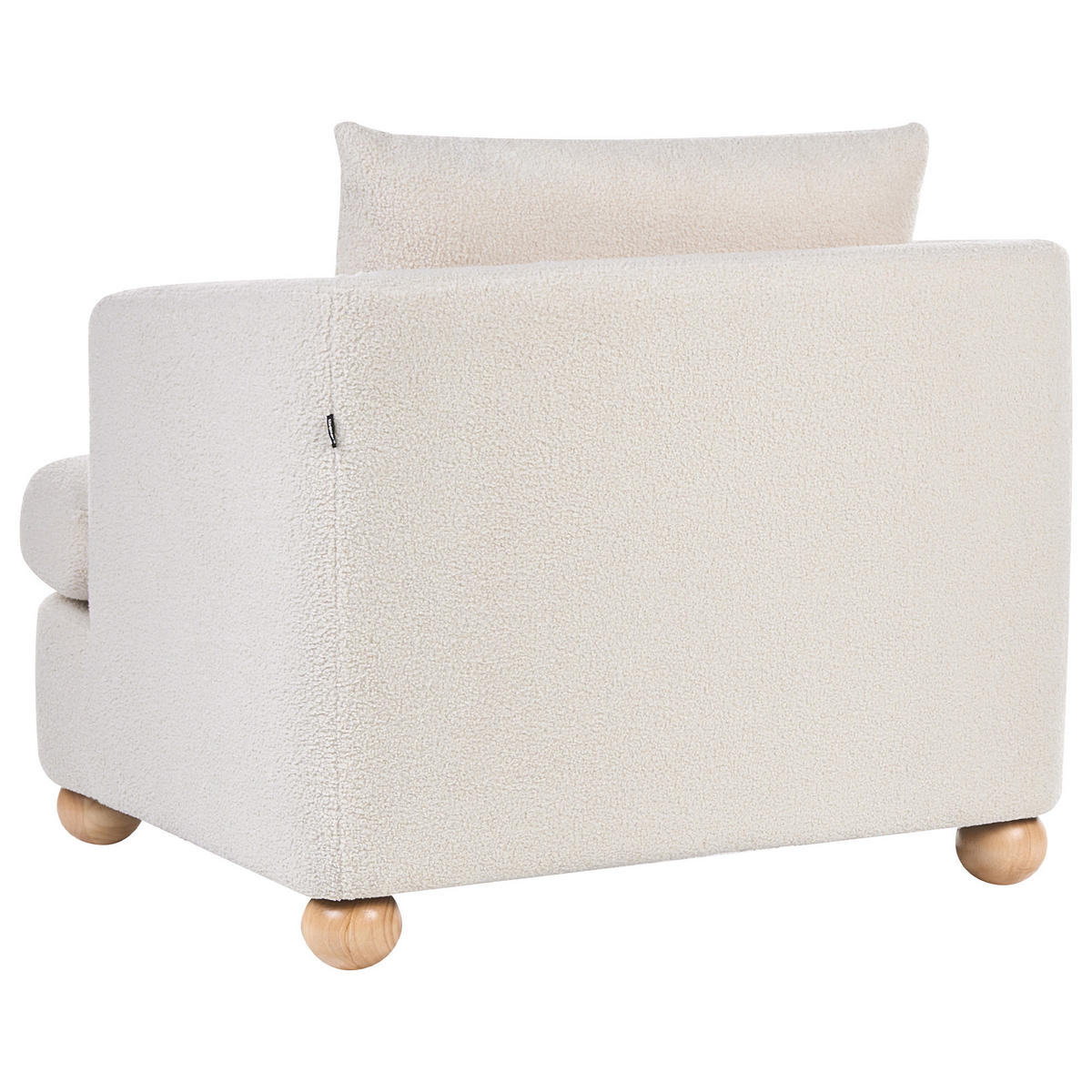 SESSEL Bouclé Cremeweiß Rattvik - Hellbraun/Weiß, Textil (98/86/82cm) - Beliani
