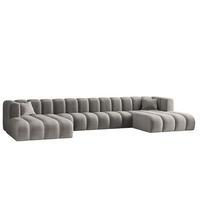 ECKSOFA, U-from, Sofa Grand U XL modular stoff Salvador Grau - Grau, Holz (179/408cm) - Kaiser Möbel