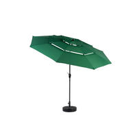 SONNENSCHIRM 300/300/250 cm dunkelgrün aus Stahl mit Auto-Kippfunktion - Dunkelgrün, Holzwerkstoff (294/294cm) - OKWISH