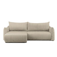 ECKSOFA Mailand Mit Schlaffunktion - Taupe, Holzwerkstoff/Textil (154/260cm) - Fun Möbel