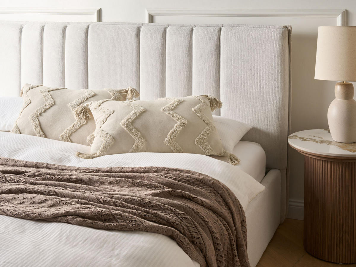 DEKOKISSEN Beige 40/60 cm Cerinthe - Beige, Textil (60/40/10cm) - Beliani